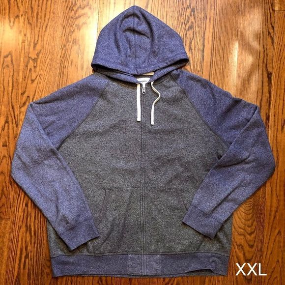 SOMOMA Men’s Navy Blue/Blue Full Zipper Hoodie Jacket Sweatshirt Sz XXL - Picture 1 of 7